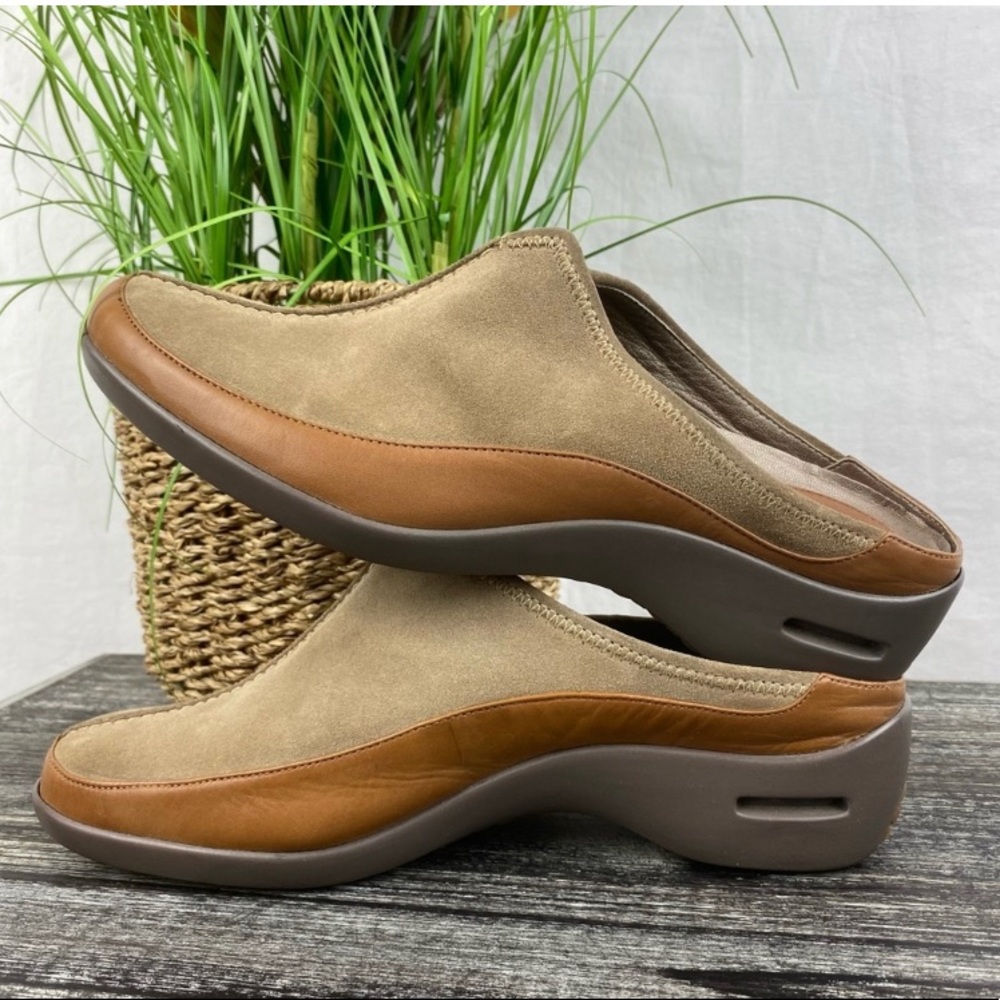 Cole Haan Nike Tan Suede Slip On Clog Shoes 8.5